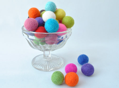 Yellow Green Felt Hearts: 100% Wool Felt Balls &Shapes