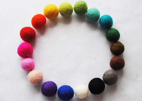  2.5 cm handmade felt balls - Wholesale Bulk Quantity: 50 -  Easter Colors: Yellow, Fuchsia, Lime, Lavender - 100% Wool Poms for Crafts,  Garland Making, Pastel Mantel Banner, Spring Color Scheme : Handmade  Products