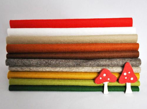 100% Wool felt sheets - 'Woodland Wander' Collection-Cloud Craft