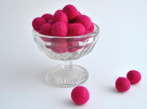 wool felt balls - deep pink-Cloud Craft